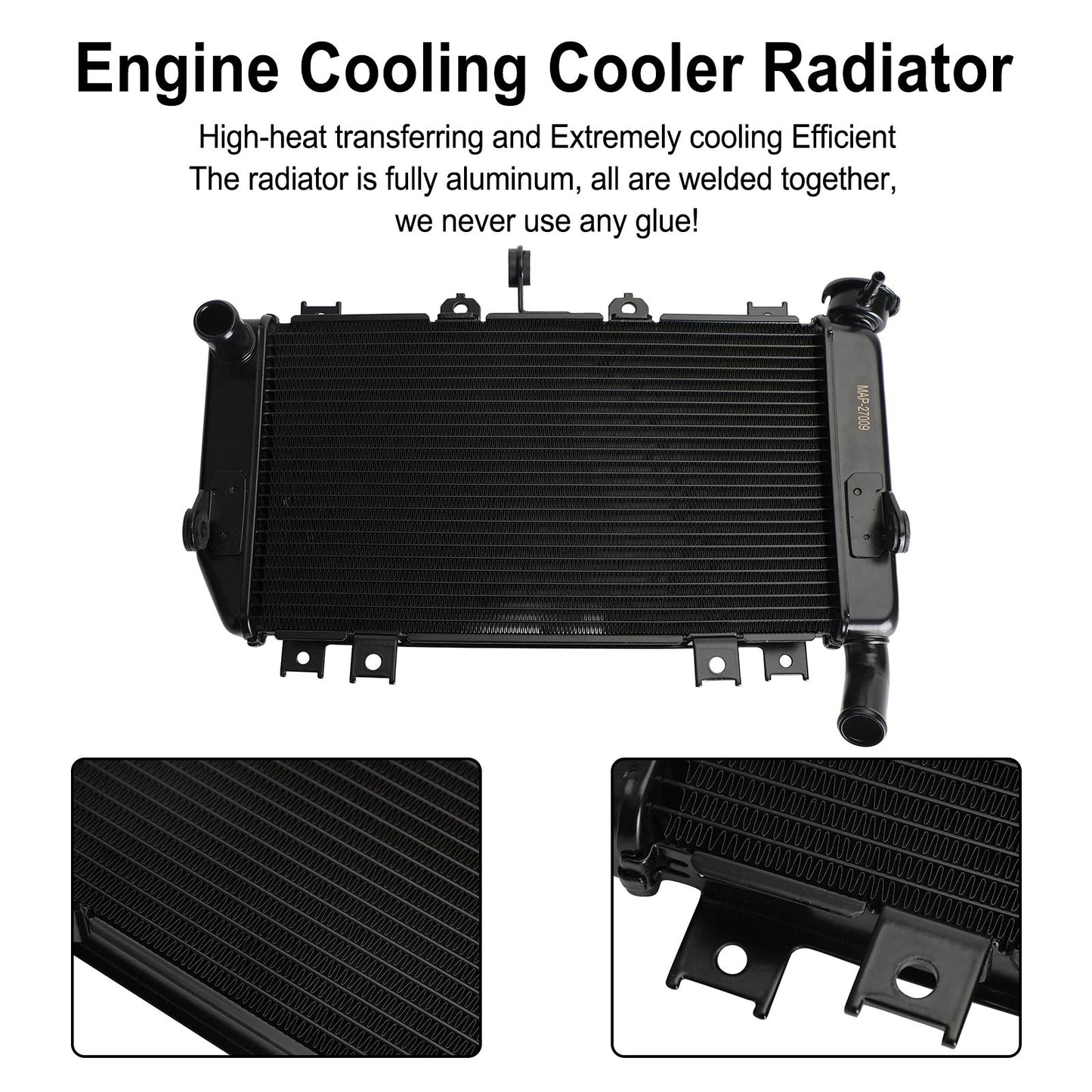 Aluminum Engine Cooling Cooler Radiator Fit for Kawasaki Ninja 400 2018-2021