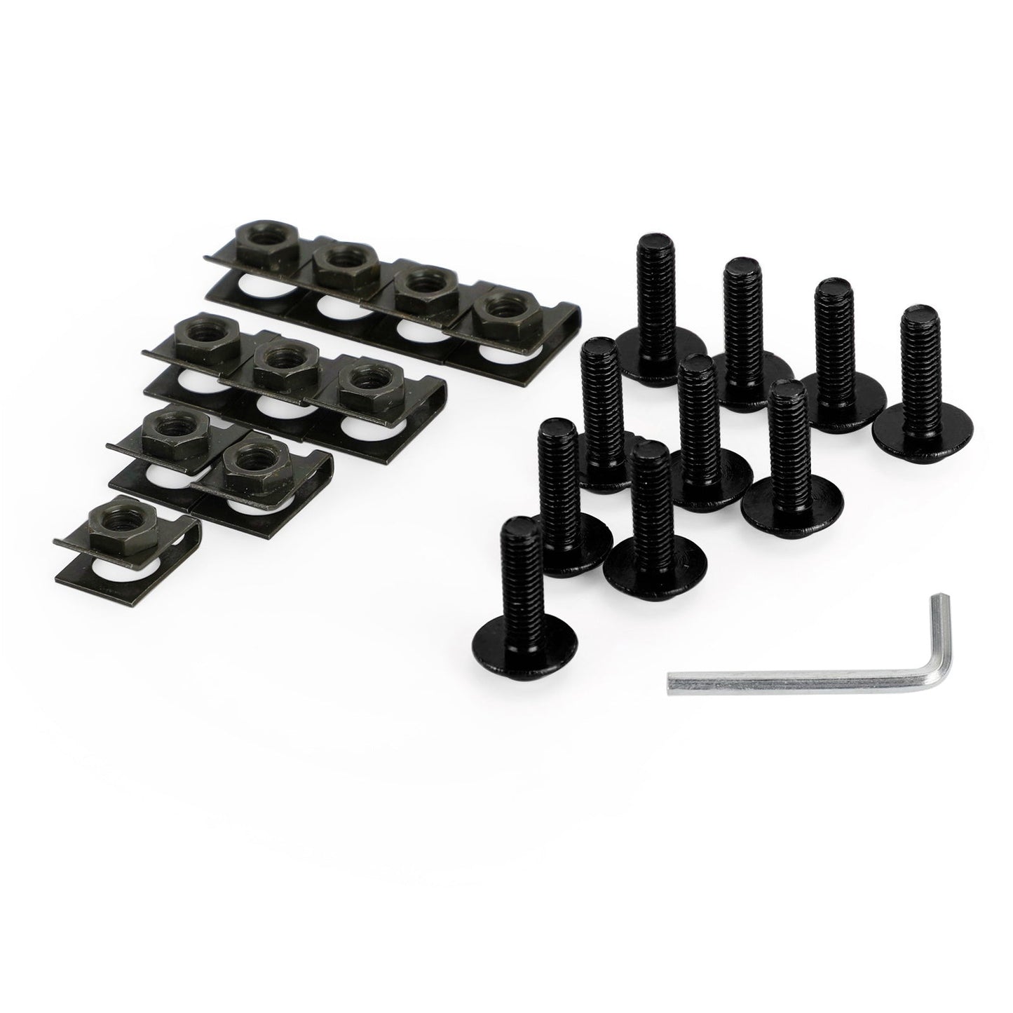 Motorcycle Aluminum Fairing Screen M6x20mm Screw Bolts Clips kit Black QTY 10