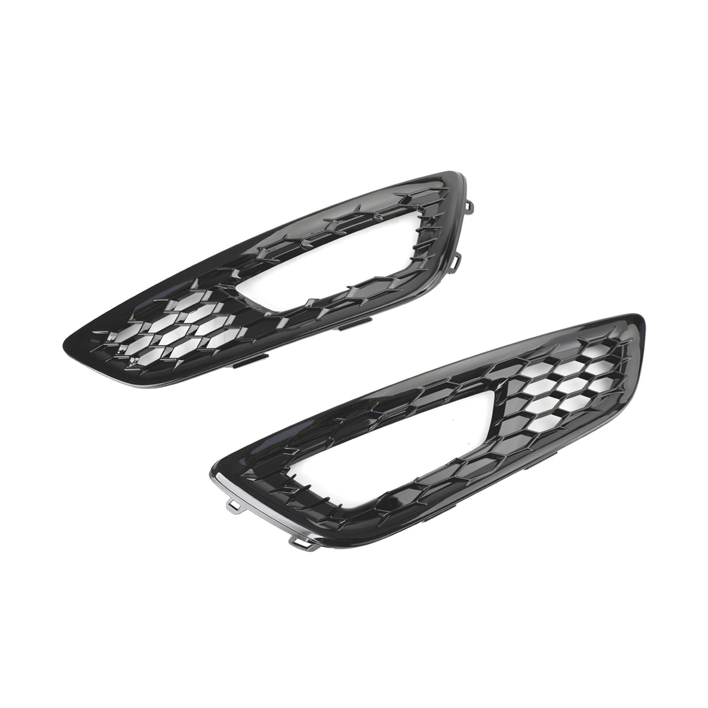 2015-2017 Ford Focus 4 Door Sedan and Hatchback Models Pair Front Bumper Fog Light Lamp Cover Bezel Grill