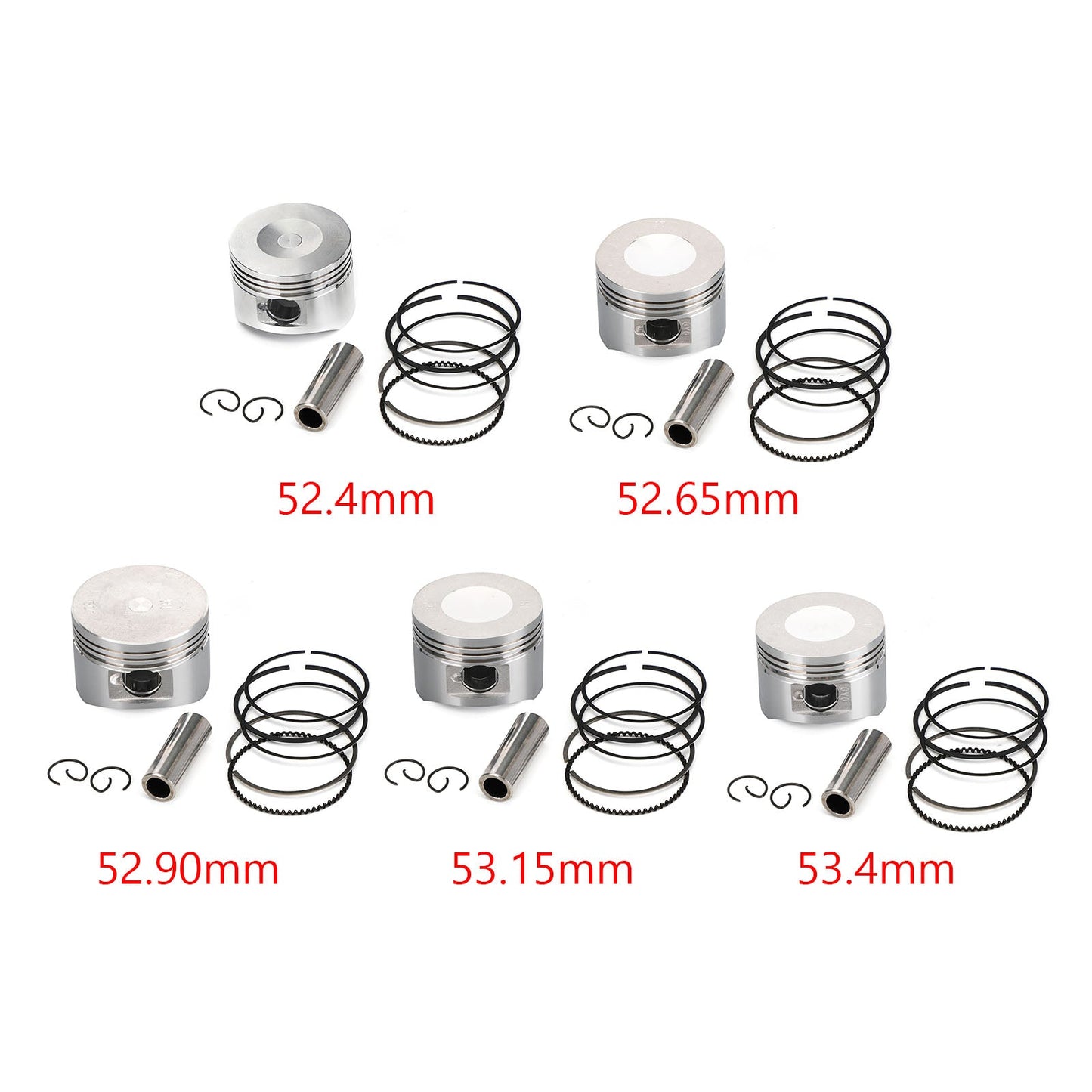 Piston Ring Pin Clip Kit Std 52.40Mm For Yamaha Bws Zuma Cygnus X 125 04-2020