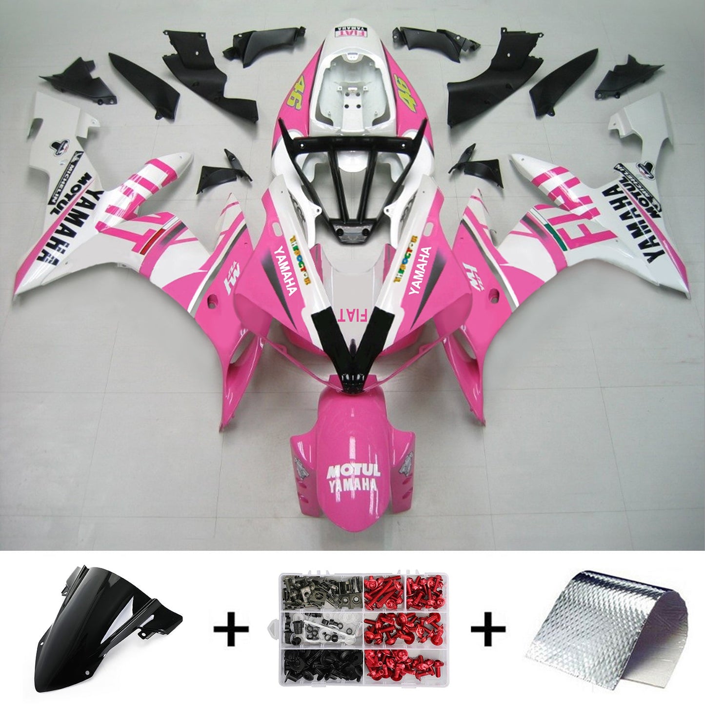 2004-2006 Yamaha YZF 1000 R1 Amotopart Injection Fairing Kit Bodywork Plastic ABS #142