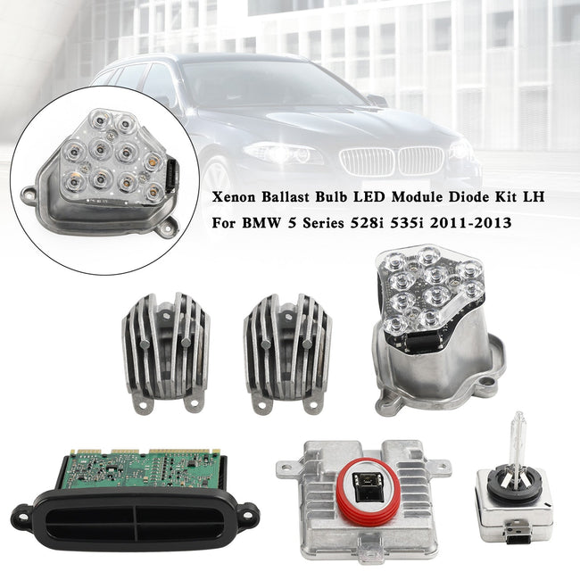 2012-2013 BMW 528i xDrive ActiveHybrid 5 Xenon Ballast Bulb LED Module Diode Kit LH