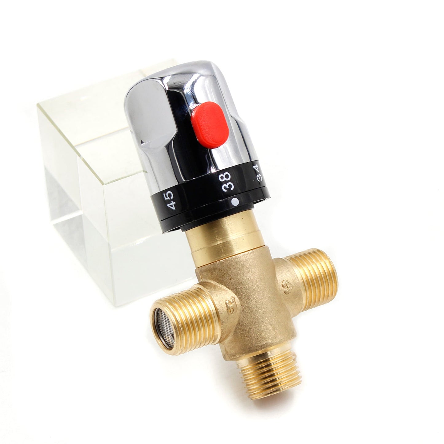 Brass Thermostatic Mixing Valve Bathroom Faucet Temperature Mixer Control Valve
