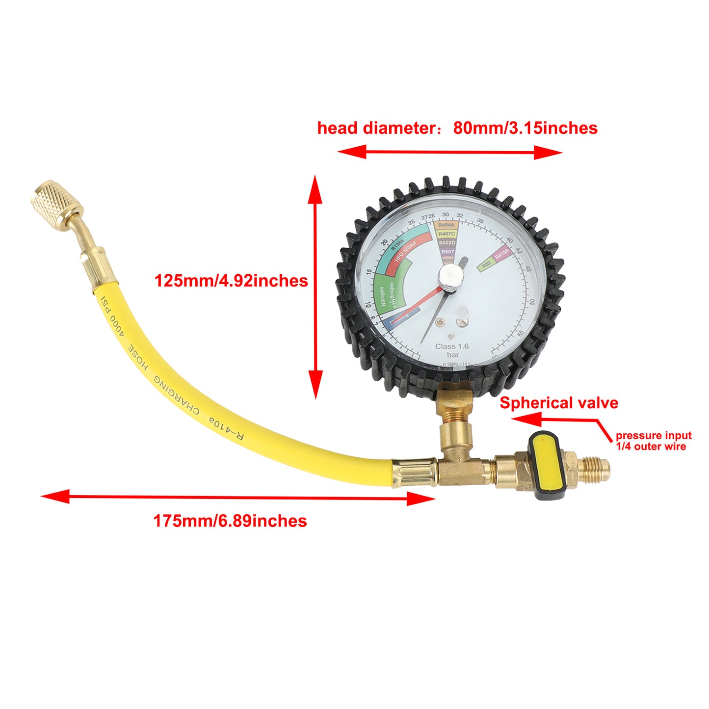 R134A Air Conditioning Refrigeration Nitrogen Pressure Gauge Test Table