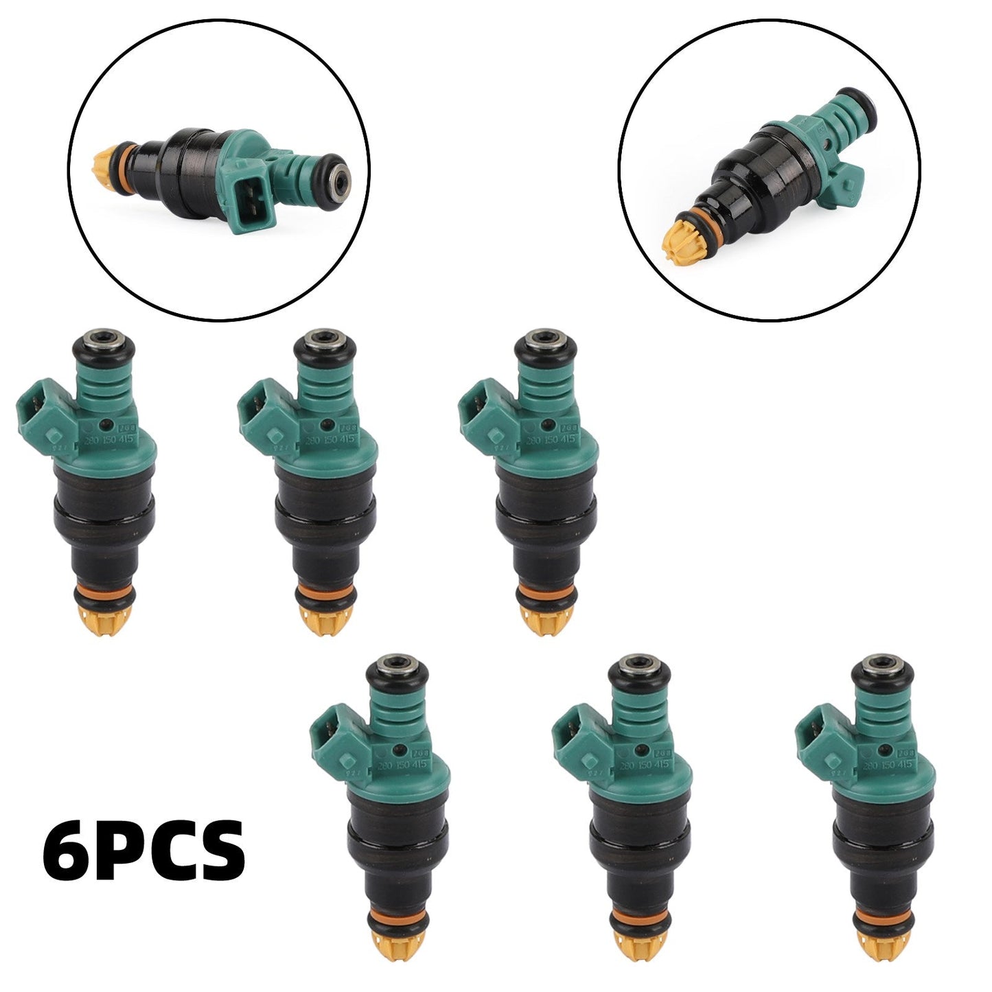 6 pcs Fuel Injectors Fit BMW 2.5 3.0 323i 325i 525i M3 0280150415