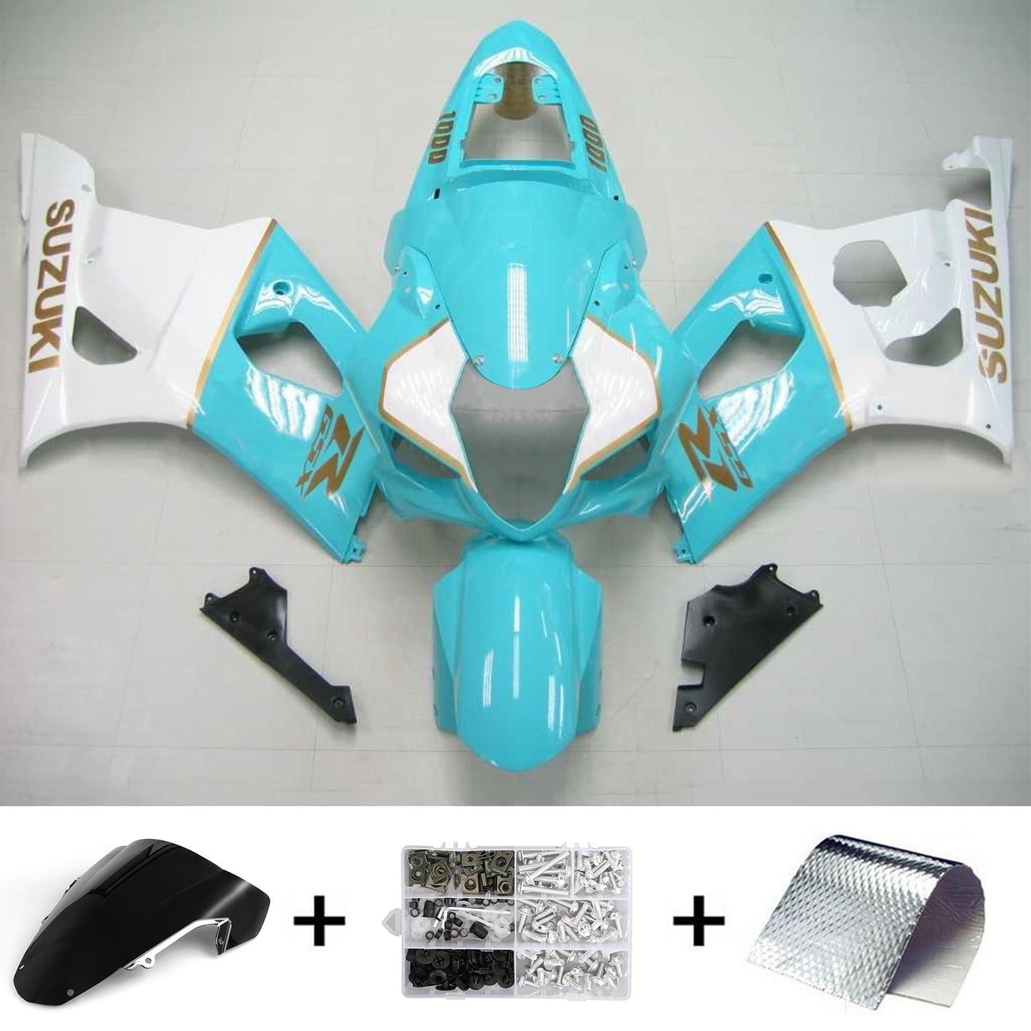 2003-2004 Suzuki GSXR1000 K3 Amotopart Injection Fairing Kit Bodywork Plastic ABS #120