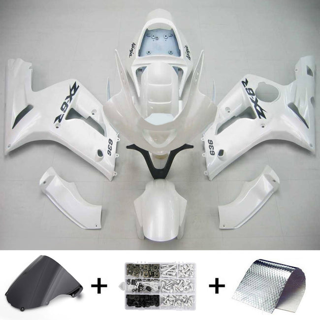 2003-2004 Kawasaki ZX6R 636 Amotopart Injection Fairing Kit Bodywork Plastic ABS #106