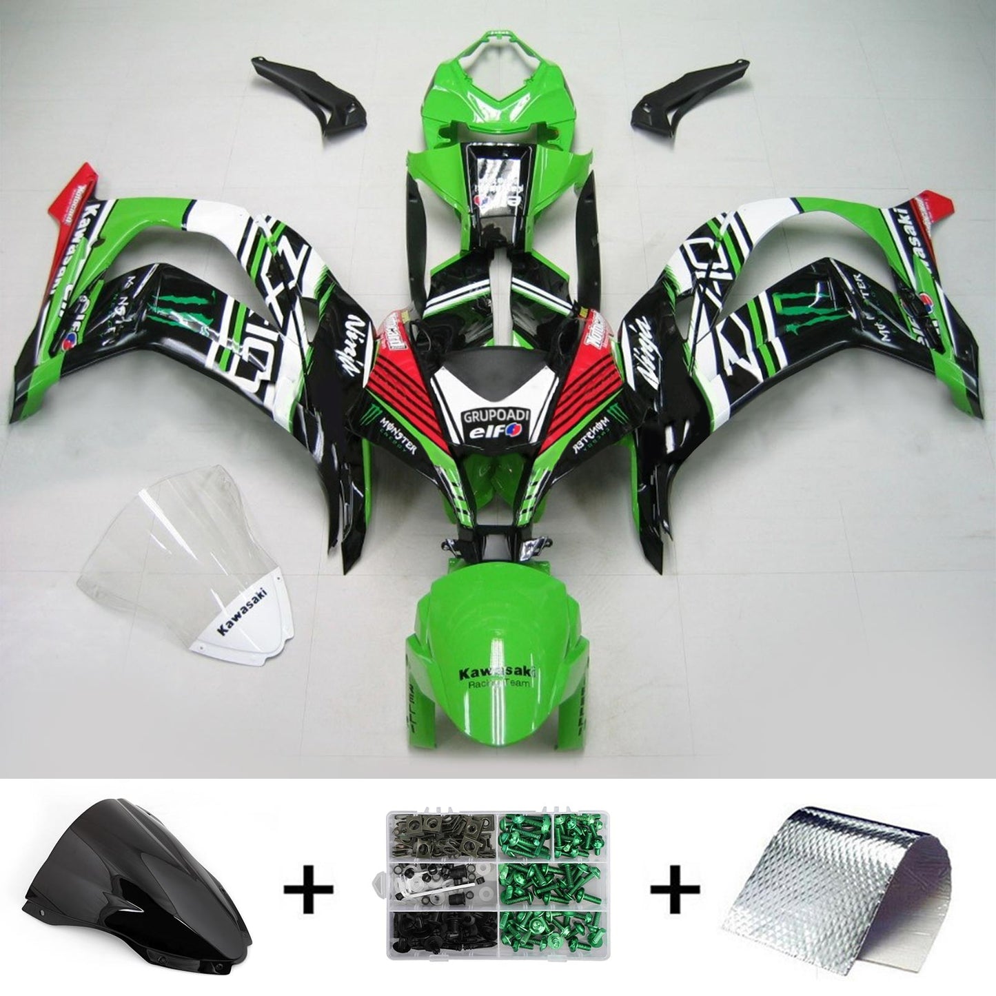 2016-2020 Kawasaki ZX10R Amotopart Injection Fairing Kit Bodywork Plastic ABS #116