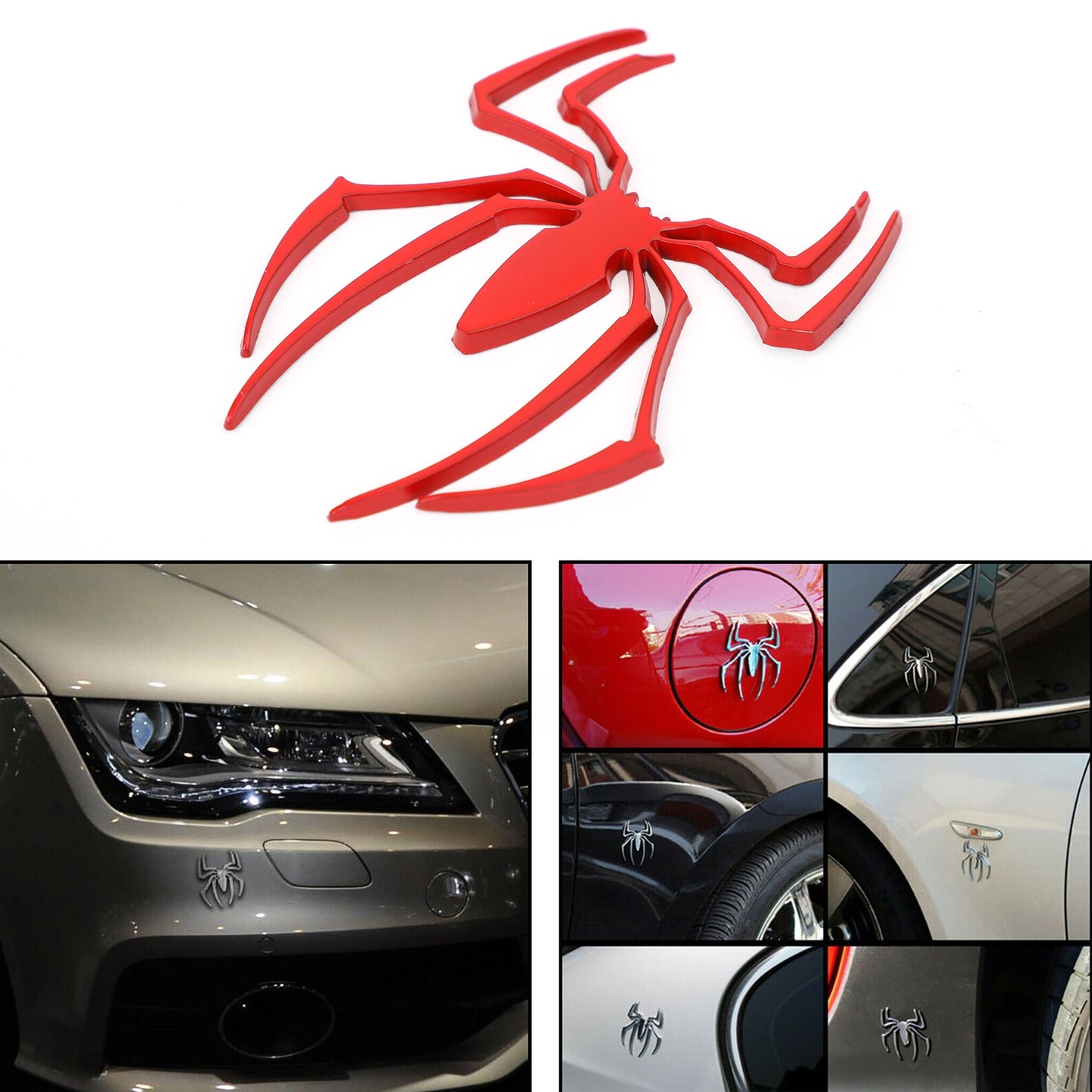 Auto Logo Car Sticker Metal Badge Emblem Spider Shape 3D Car Decal Sticker DIY