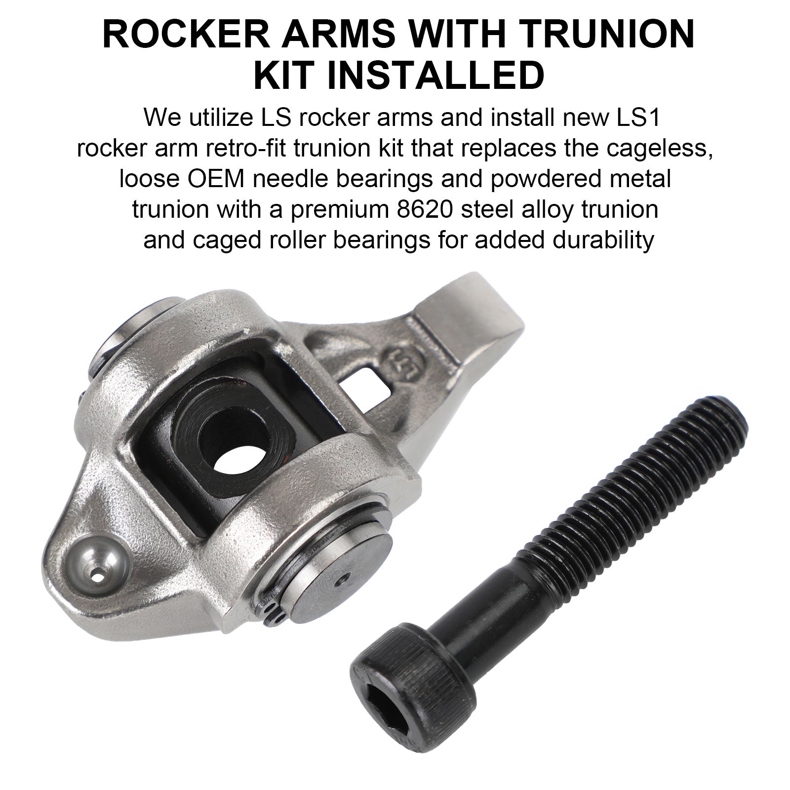 LS1 Rocker Arms WITH Trunion Kit Installed - 4.8 5.3 5.7 6.0 Rockers T ...