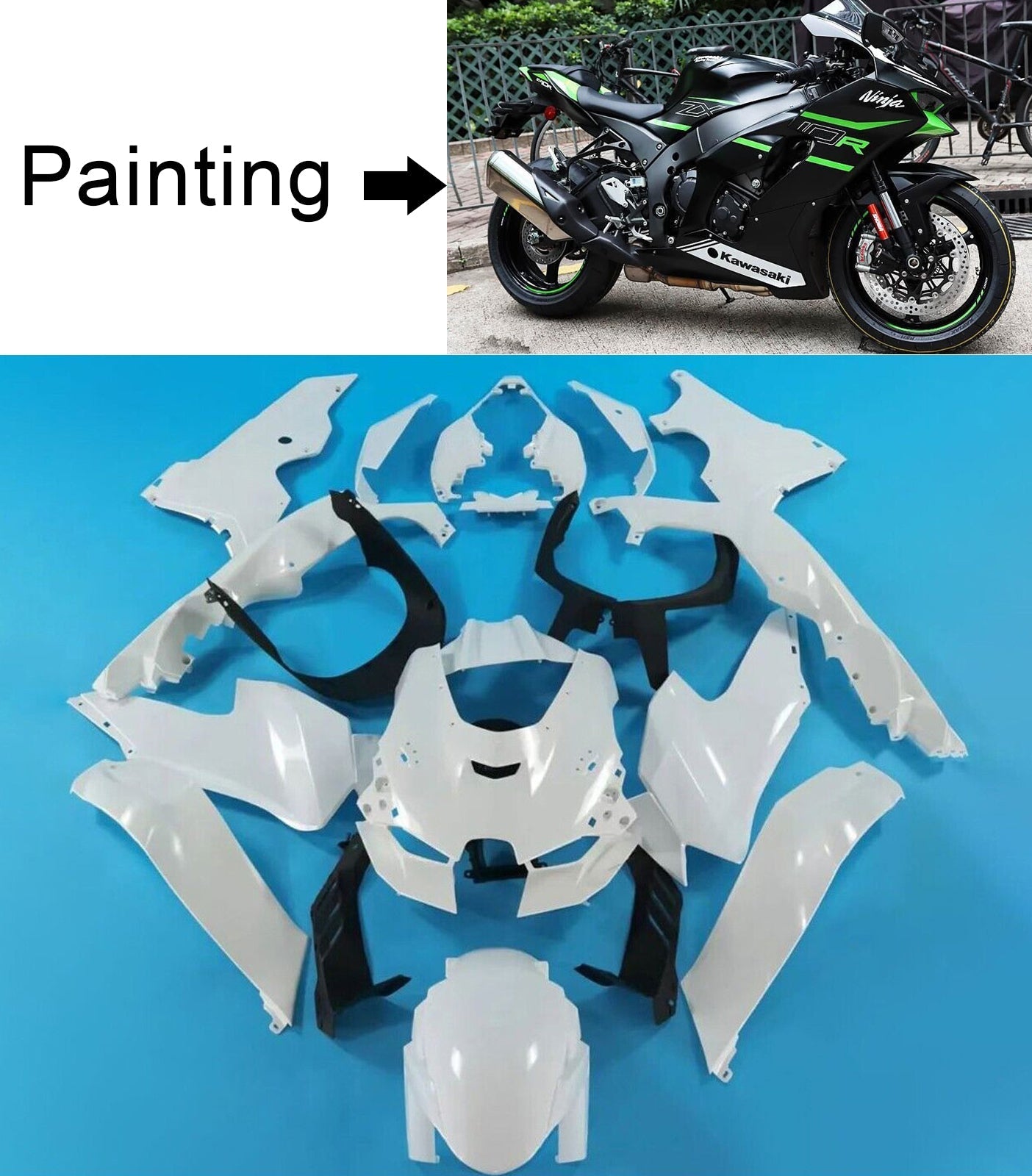 2021-2024 Kawasaki ZX-10R ZX10R Amotopart Injection Fairing Kit Bodywork ABS #101