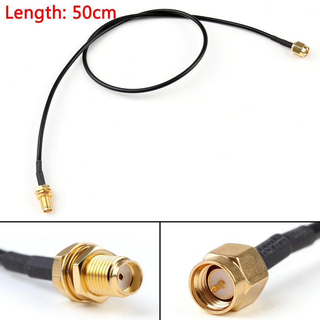 50cm RG174 Cable SMA Male Plug To SMA Female Jack Bulkhead Coax Pigtail 20in