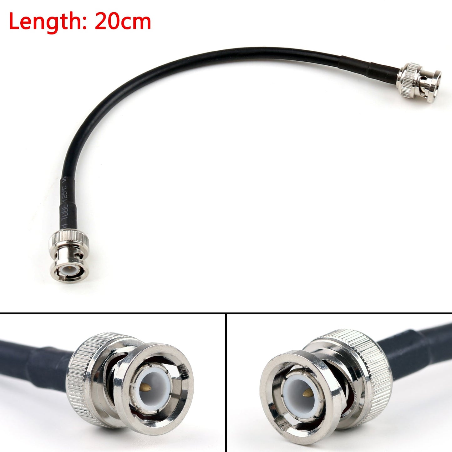 20cm RG58 Cable BNC Male Plug To BNC Male Straight Crimp Coax Pigtail 8in
