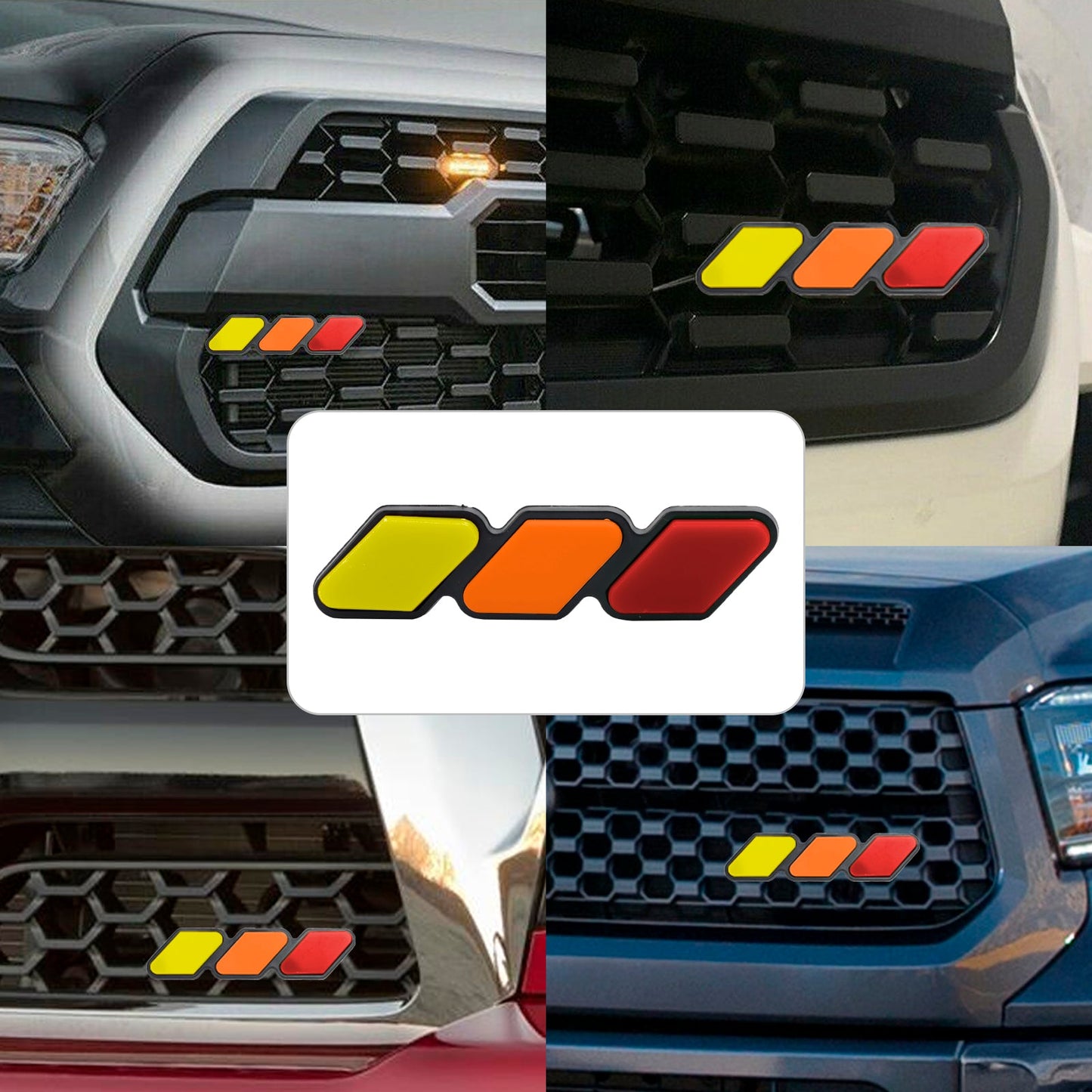 Tri-Color Grille Badge Emblem Car Accessories for Toyota Tacoma TRD Tundra RAV4