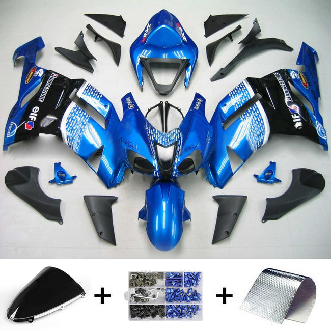 2007-2008 Kawasaki ZX6R 636 Amotopart Injection Fairing Kit Bodywork Plastic ABS #132