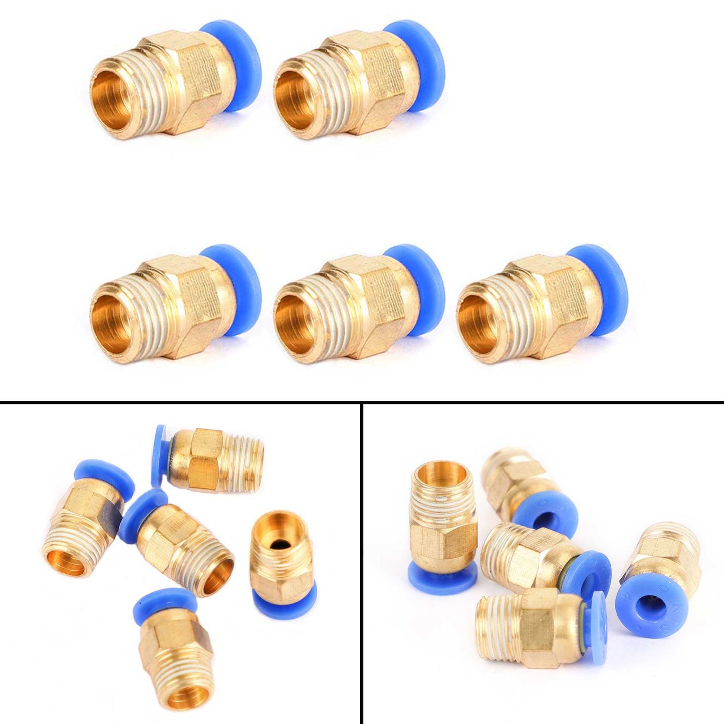 10x Pneumatic 1/4" Tube X 1/8" NPT Male Connector Push In To Air Connect Fitting