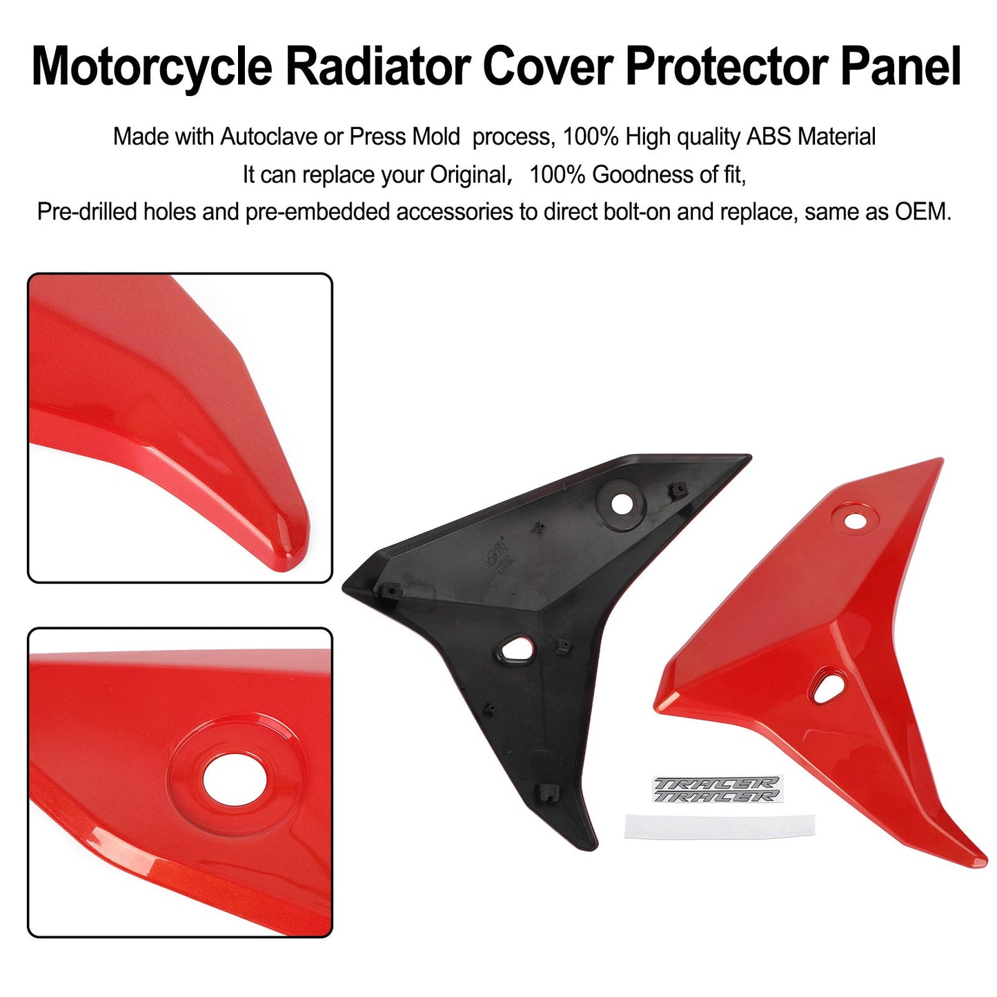 Radiator Side Cover Fairing Panels for YAMAHA tracer 900 GT 2018-2020 Black