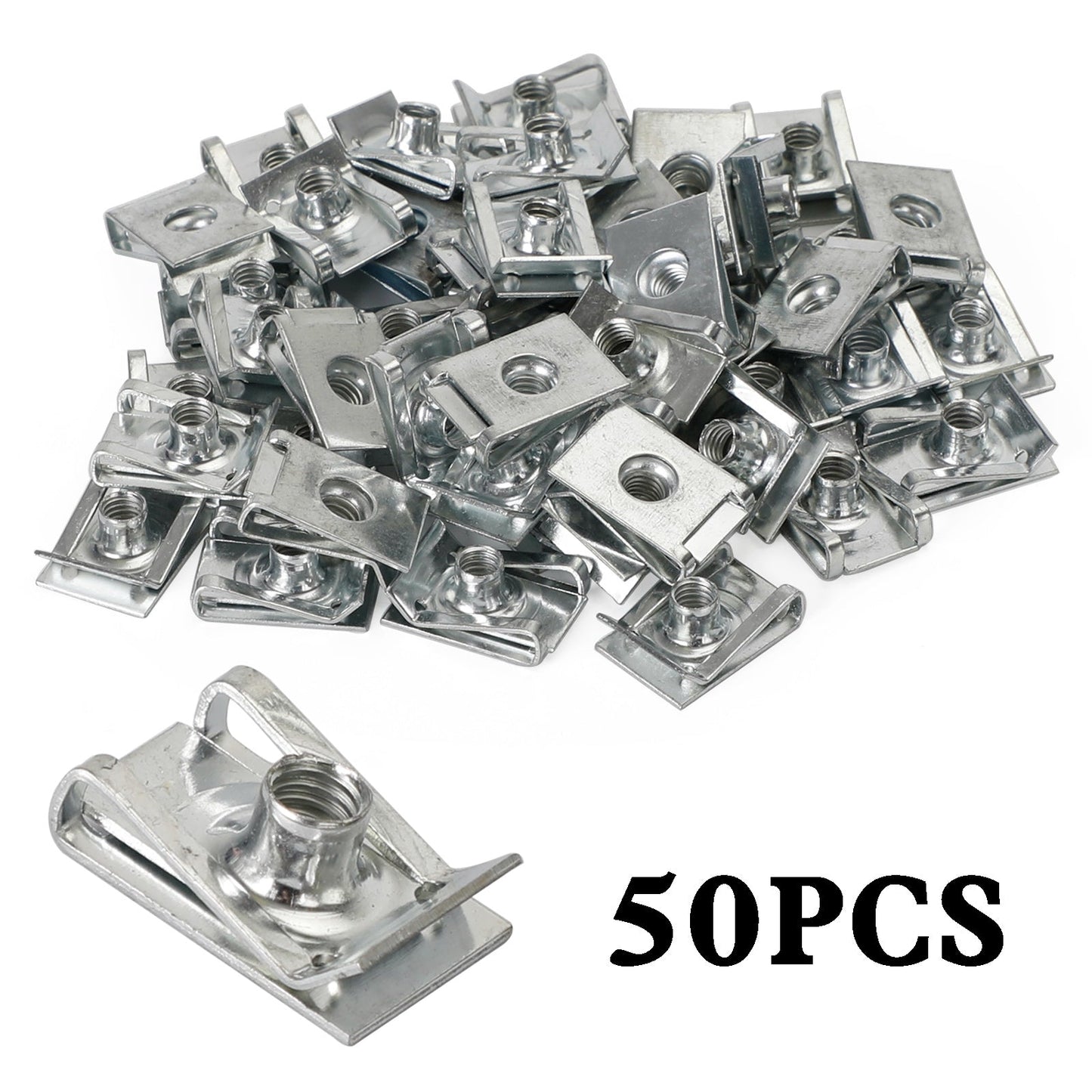 50x Fairing Clips M6 6mm Bodywork Panel Spire Clip Motorcycle Speed Clips U Nut