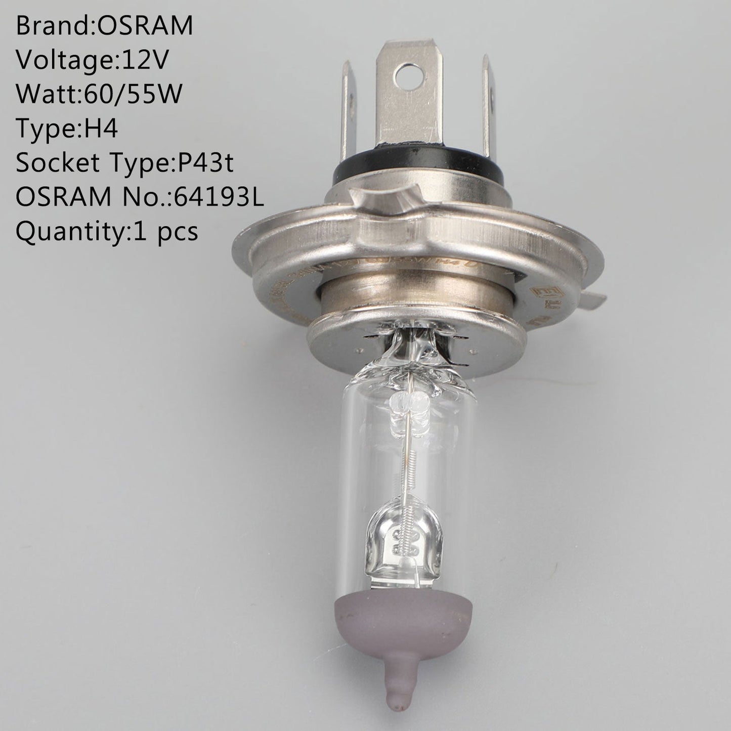 For OSRAM Car Headlight Lamp Longevity Lamp 64193L H4 60/55W P43t