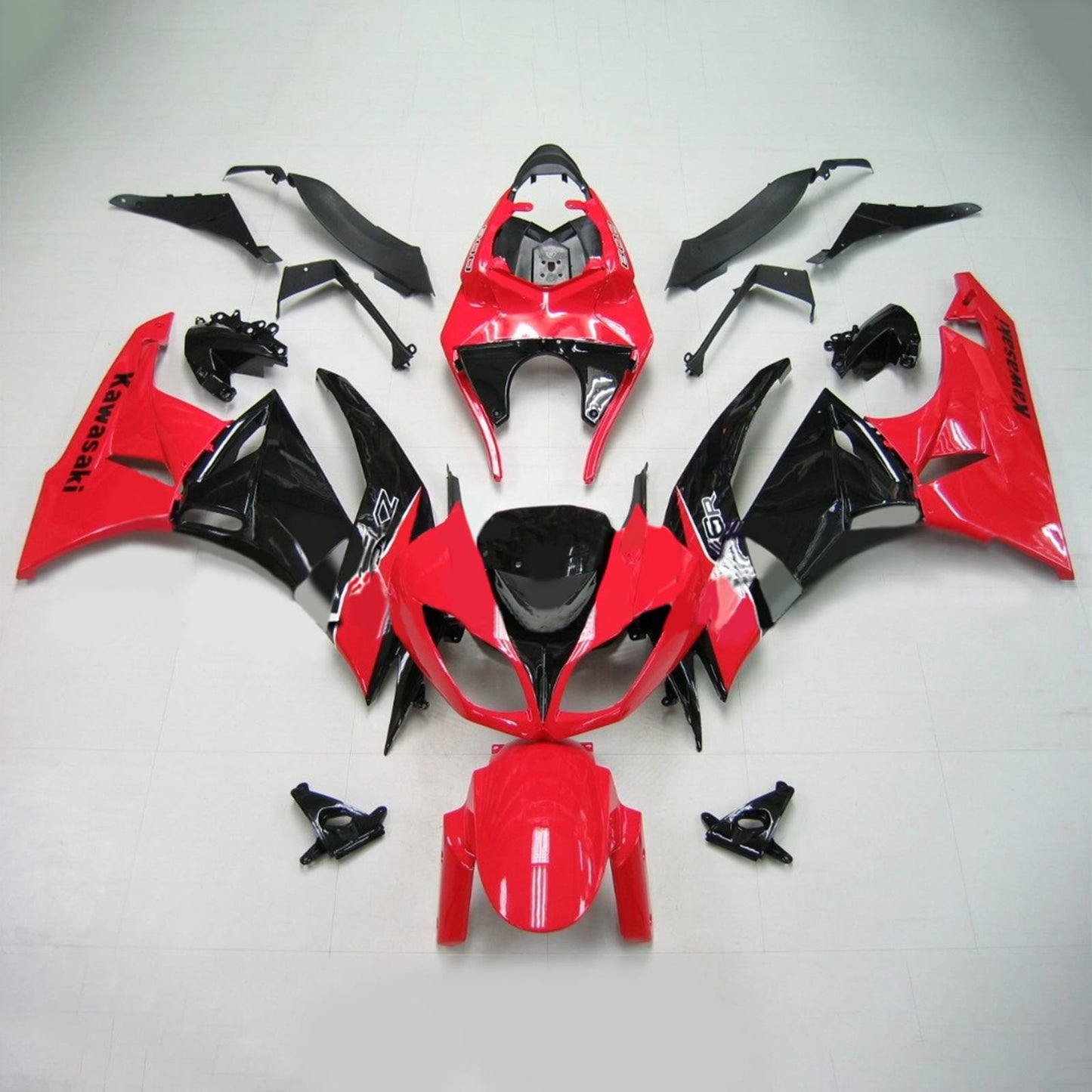 2009-2012 Kawasaki ZX6R 636 Amotopart Injection Fairing Kit Bodywork Plastic ABS #112